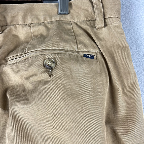 Polo Ralph Lauren Chino Pant Mens 36x34 Tan Stretch Classic Fit Twill Preppy - Picture 12 of 16
